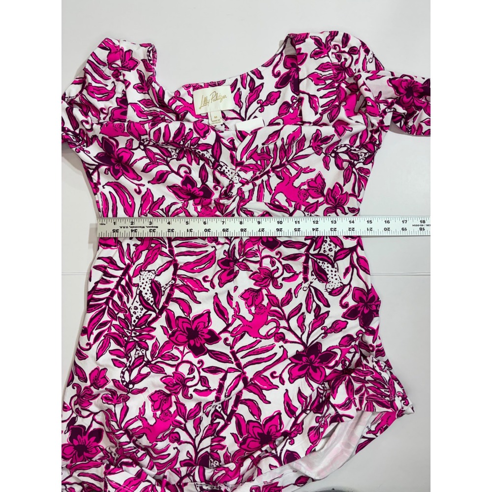 Lilly Pulitzer Anne skirted romper elderberry blossom Dress Womens Medium Pink - Picture 7 of 9